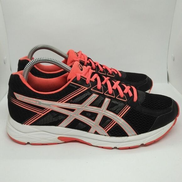 Asics Gel Contend 4‎ Running Sneakers Shoes Women's Size 9.5 Black, Orange, Red - Picture 2 of 8